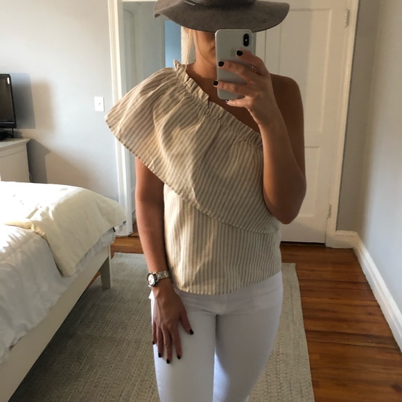 Lucca beige one shoulder top - Picture 6 of 8